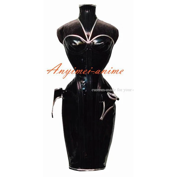 

Sissy Maid O Dress Boned Gothic Vinyl Pvc Corset With Collar Club Cosplay Costume Tailor-made[CK1186]