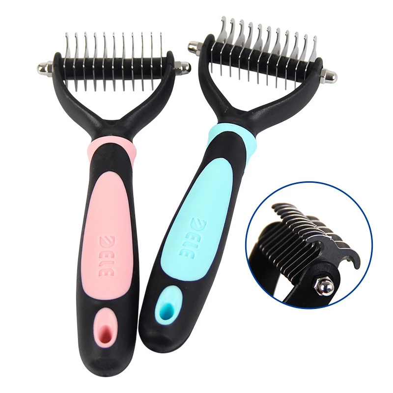 

Hair Remove Comb Dogs Knotted Grooming Slicker Detangler Trimming Dematting Shedding Brush Grooming Tool for Long Hair Curly Pet