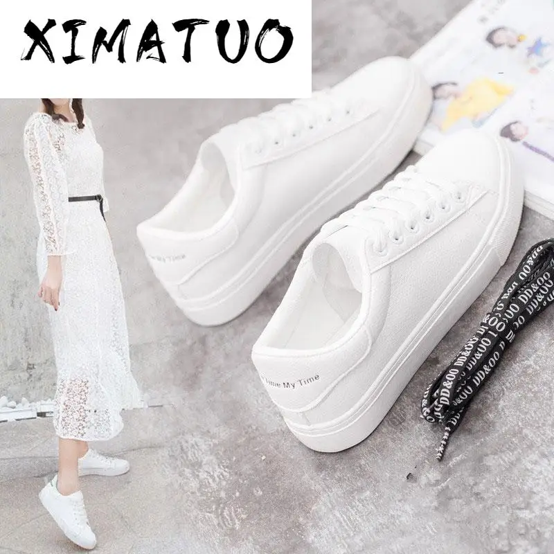 Женские парусиновые кроссовки Белые Повседневные на вулканизированной подошве