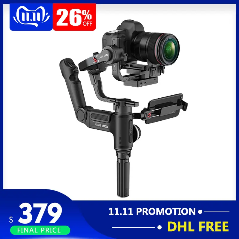 Zhiyun Crane 3 Lab 3-осевой беспроводной ручной стабилизатор ViaTouch для sony A7M3 A7R3, Canon 1DX II 6D, Nikon DSLR