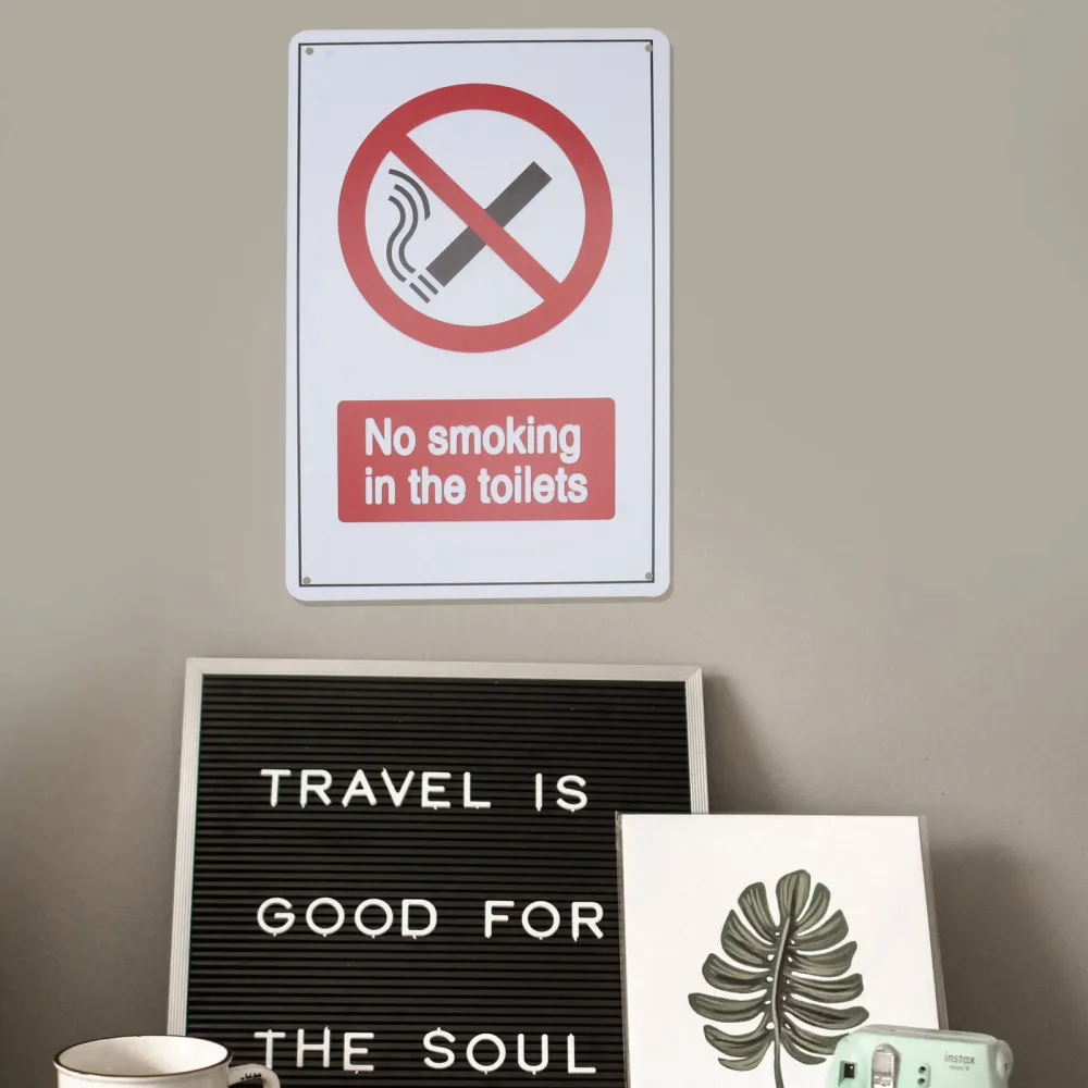 

1 Pc Practical Smoking Warning Sign Toilet Warning Signs Smoking Doorplate
