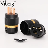 viborg vm501vf501 pure copper ac us plug redcopper us power plug iec connector 1pair