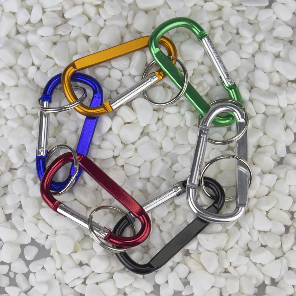 

Carabiners KeyChain Ring Mini Caribeaner Clips Logo Custom Promotion Gift Metal Snap Hook D Shape Chain Personalized Takeaway