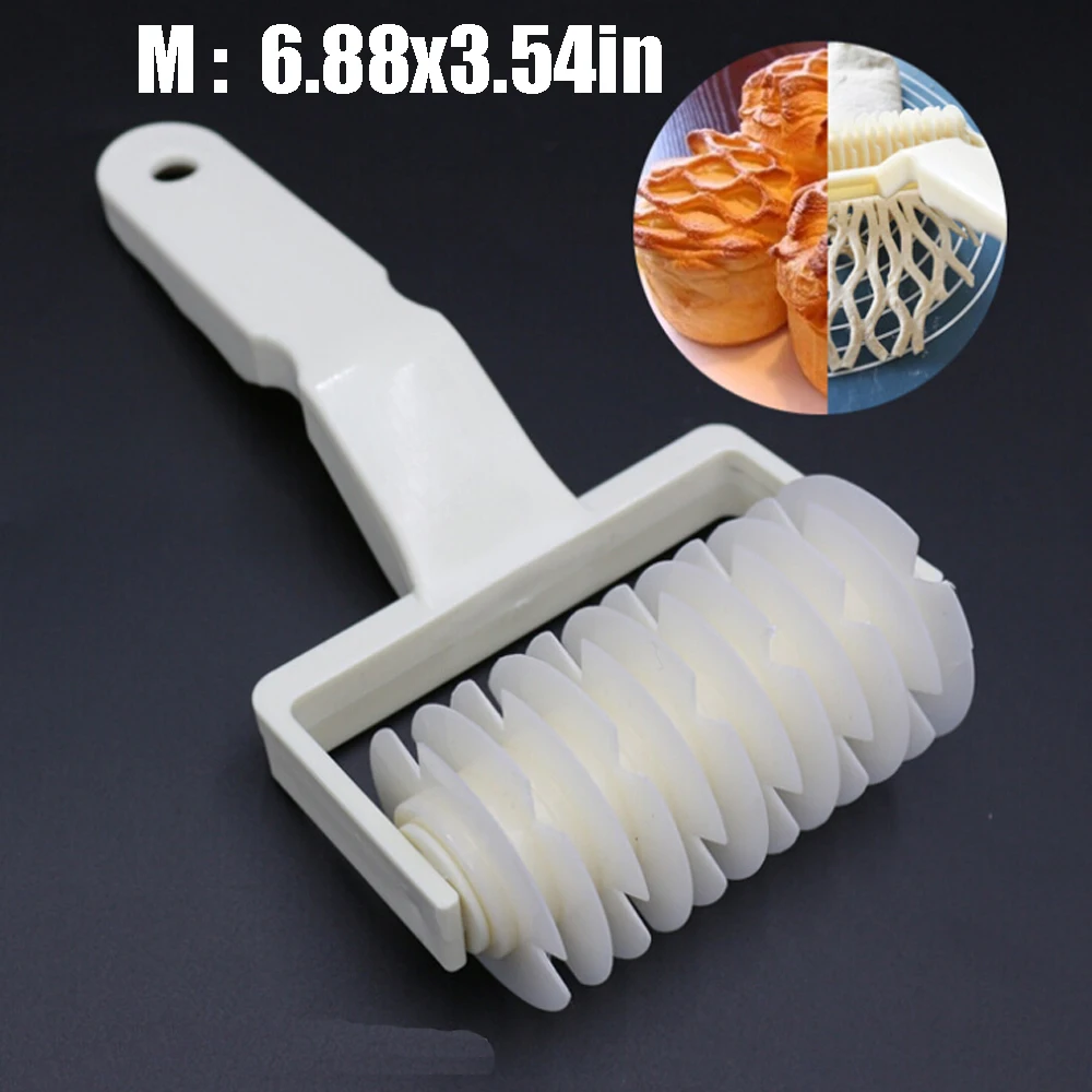 S/L ролик для теста нож пирога пиццы печенья резак выпечки пластиковый рельефный