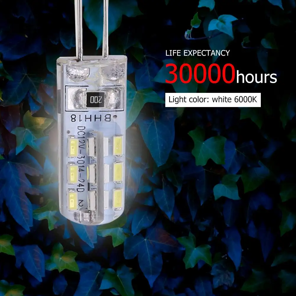 

10pcs G4 LED Bulb 2W DC 12V LED Light Bulb SMD3014 24led Silicone Lamp 360 Degree Angle Chandelier Light Replace Halogen Lamp