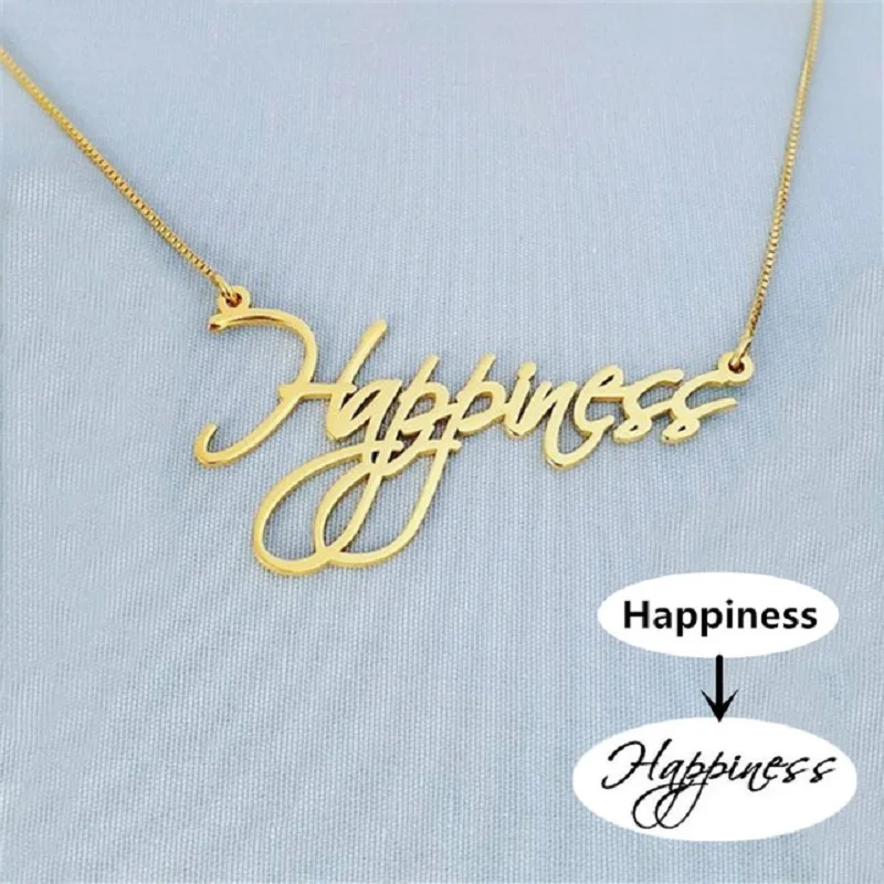 Именное ожерелье Cursive детское на заказ индивидуальный стиль серебряное золотое