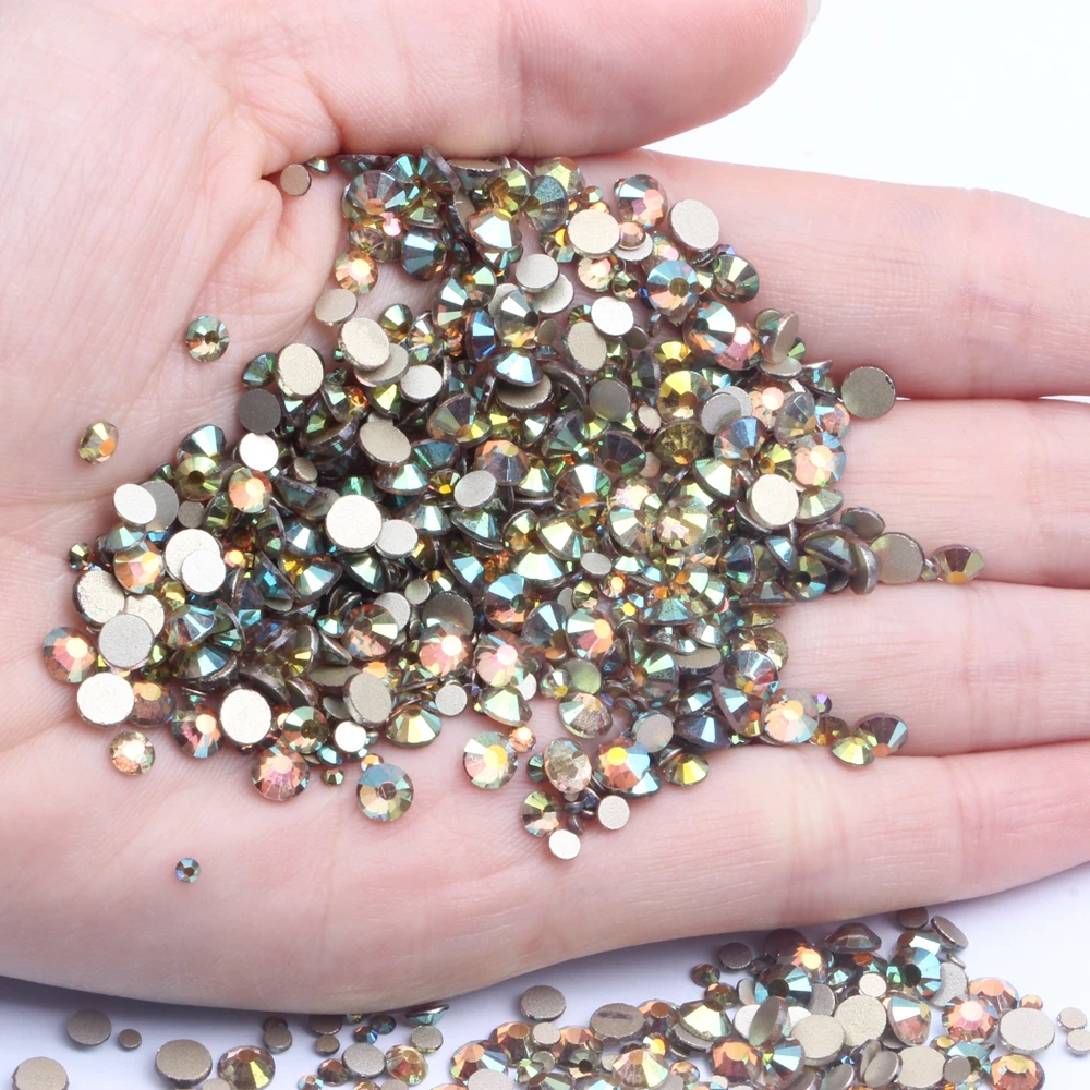 Новые цветные SS3-SS20 и смешанные размеры блестящие плоские стеклянные