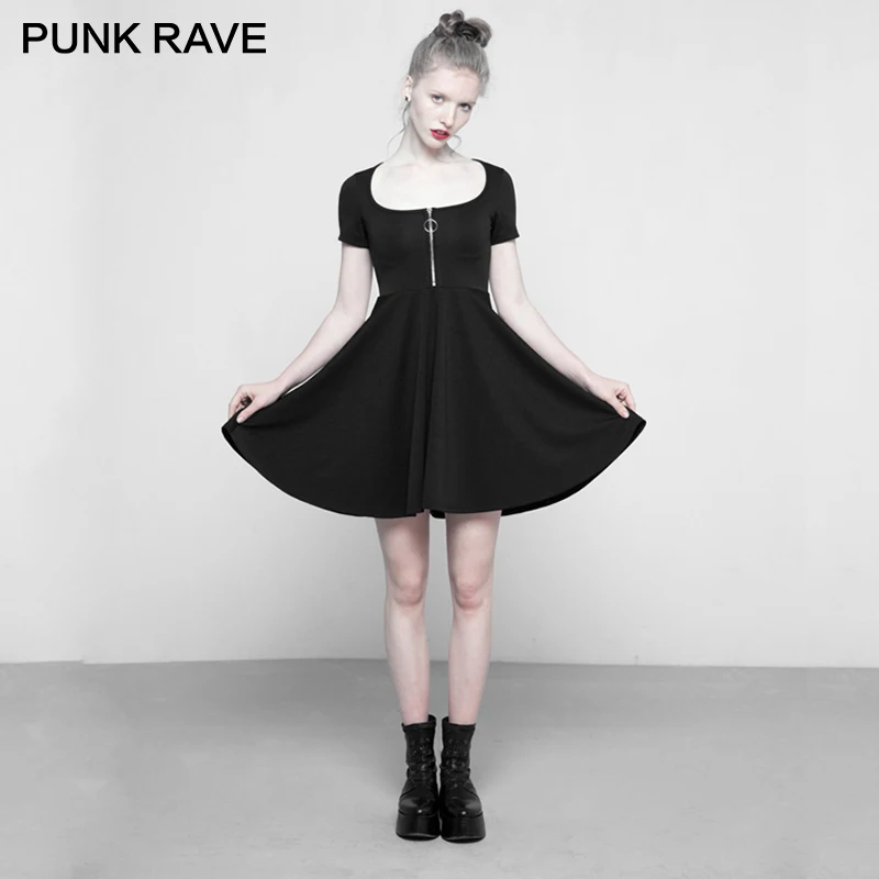 Женское платье астролога в стиле Панк RAVE Dark черное пикантное маленькое с микро