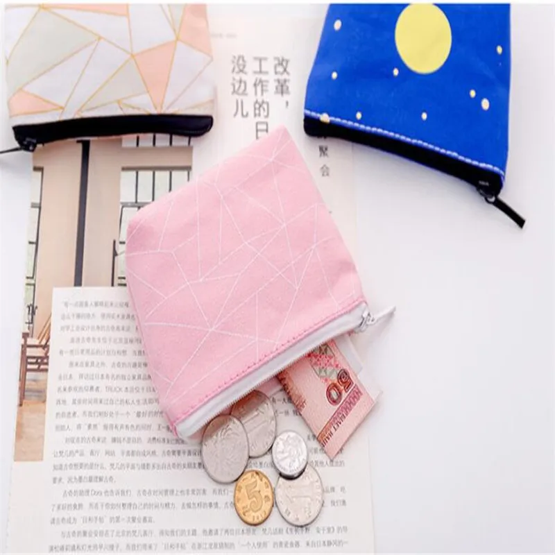 Кошелек для монет карман денег Холщовый большой чехол с принтом звезд Луны