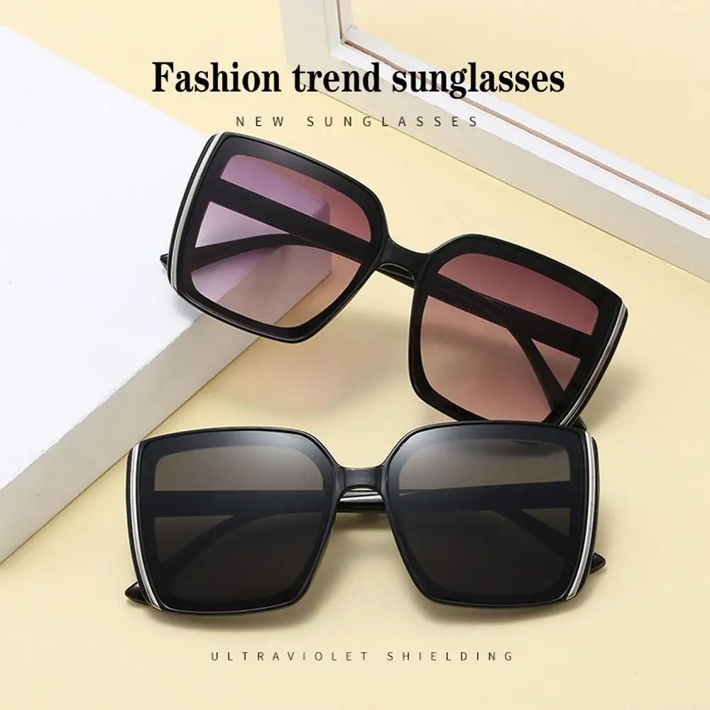 Модные солнцезащитные очки в стиле ретро с большой широкой оправой