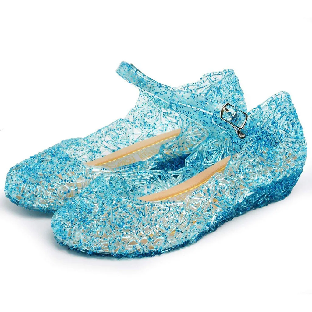 Детские летние сандалии с кристаллами для девочек Обувь принцессы Холодное