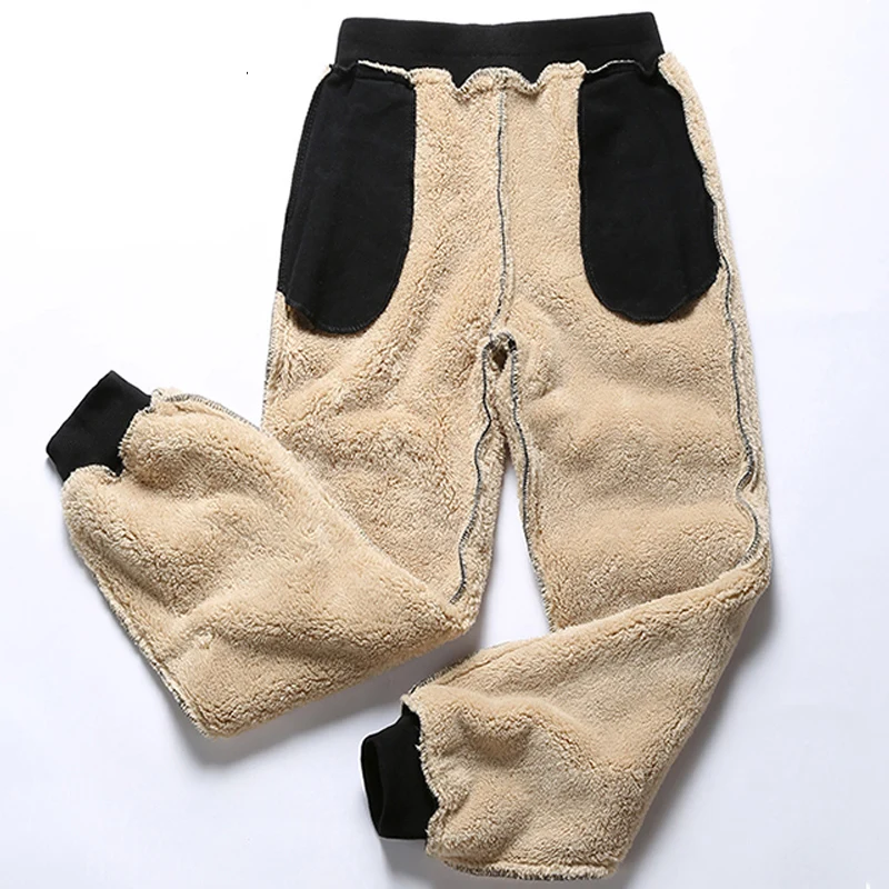 Anbican брендовые зимние повседневные штаны мужские толстые флисовые