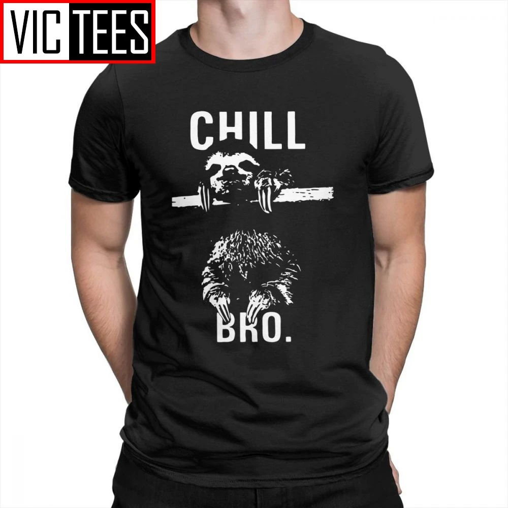 

Men's Man Sloth Chill Bro T-Shirt Funny Crewnecks Tops Purified Cotton Tee Shirt T Shirt