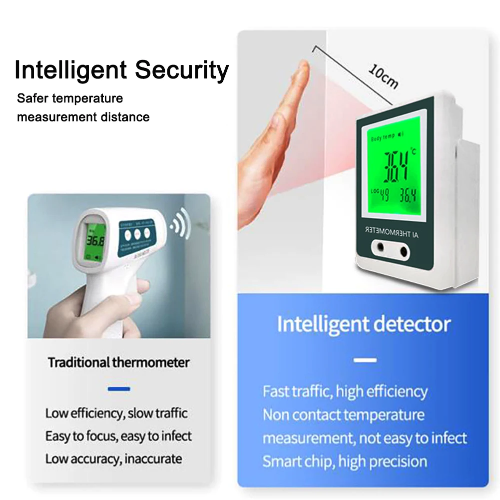 

Infrared Thermometer Accurate Easy Read Wall Mounted Bus Station Non Contact Office Digital Display Home Supermarket School