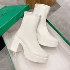 Ботинки Челси, зимние ботинки на платформе, белые ботильоны, ботинки-лодочки, женские готические ботинки, женская обувь на толстой подошве