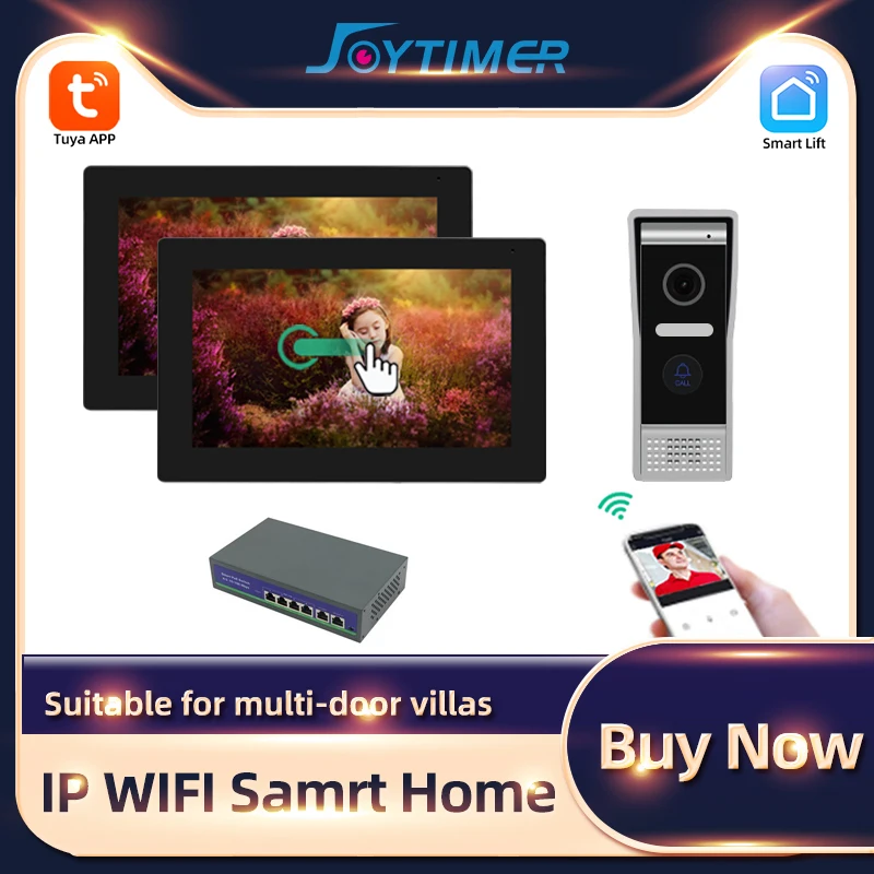 Joytimer WIFI Wireless Video Intercom System Tuya Smart IP Video Door Phone Suitable For Multi-Door Villas AHD Camera Doorbell