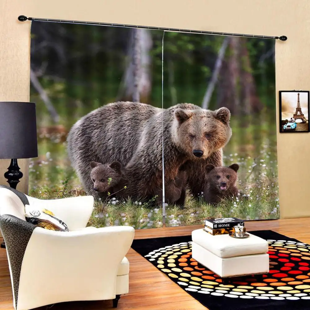 

modern living room curtains Beautiful Photo Fashion Customized 3D Curtains amimal curtains