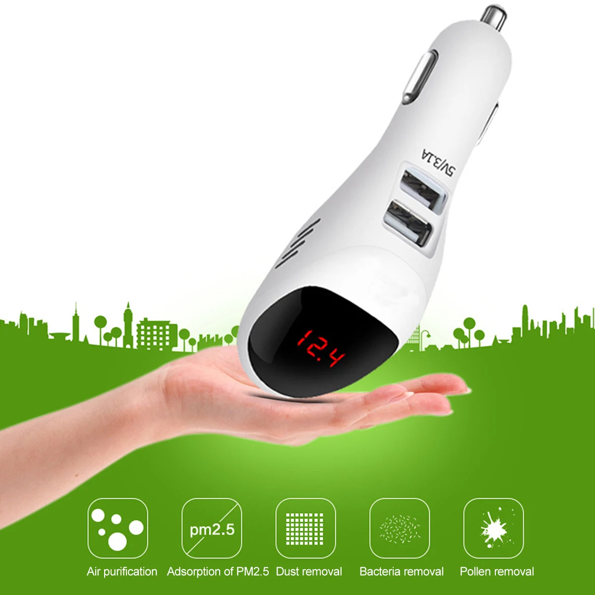 Автомобильный очиститель воздуха 12 В 24 с отрицательными ионами|Очиститель в