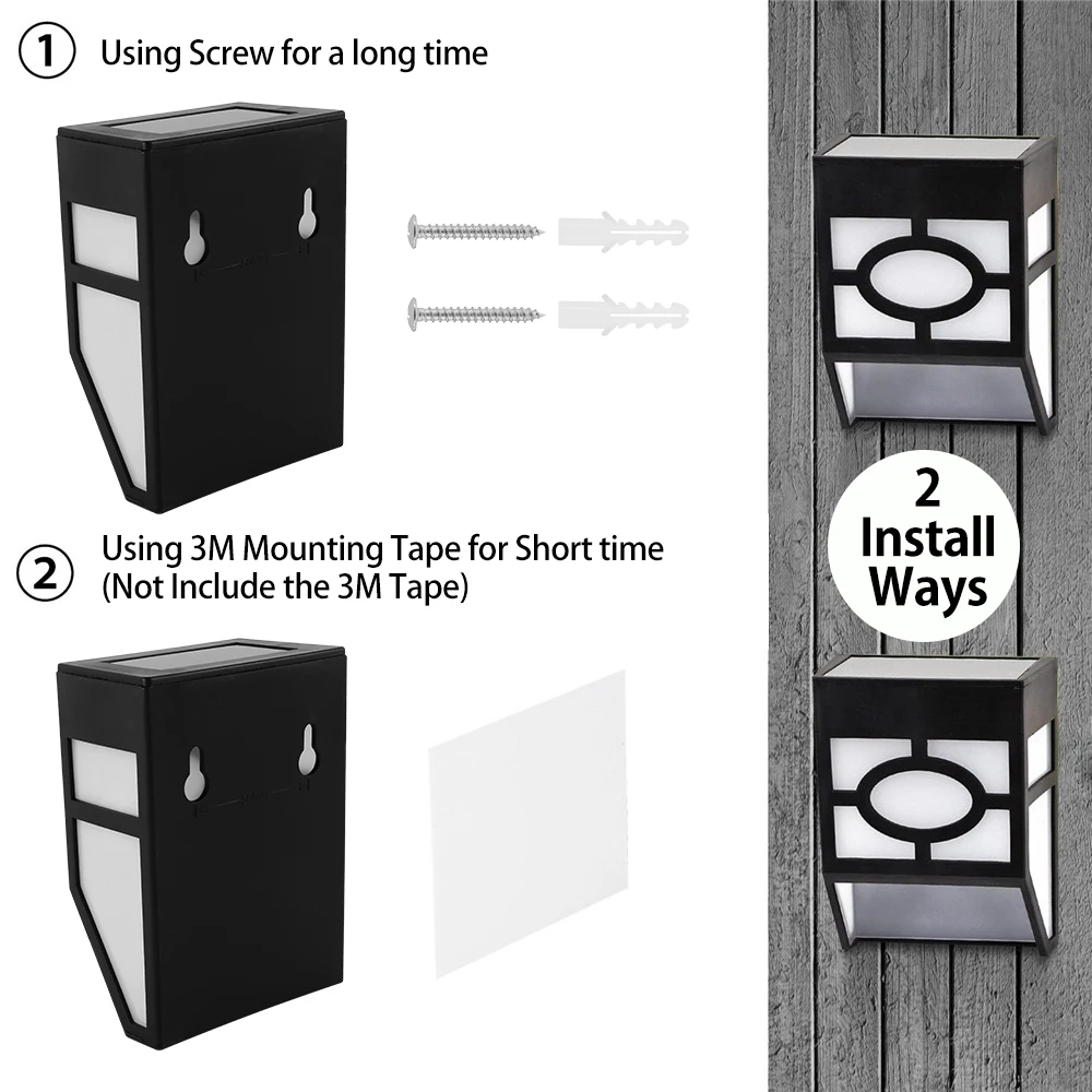 

8/12pcs LED Solar Lights Waterproof Wall Solar LED Light Outdoor Garden Decoration Patio Yard Landscape Fence Light Solar Lamp