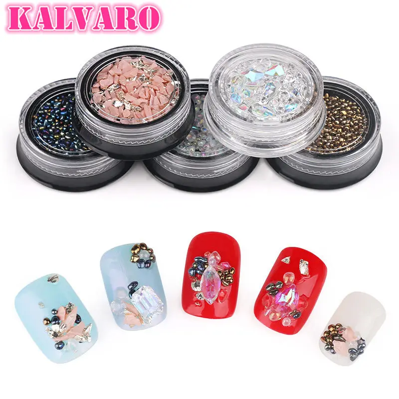 Kalvaro смешанные блестящие искусственные ногти с плоской задней стороной кристалл