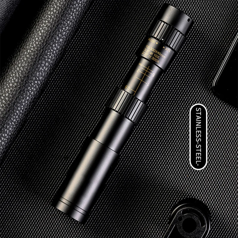 

10-300X40mm Super Zoom Monocular Telescope Binoculars BAK4-Prism Body Steel Take Photo 4K Video Low Light Night Vision Camping