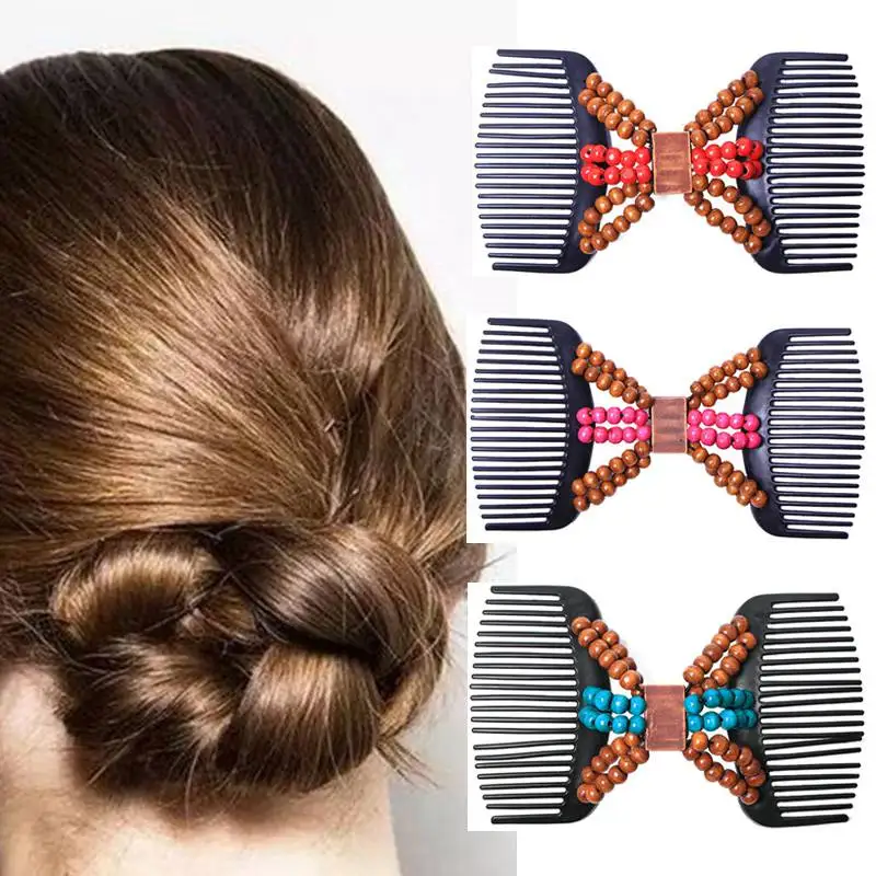 Вечерние ретро двойной отделанный бисером волшебная расческа для волос заколка