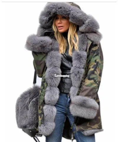 

Slim and warm women's coat Long Hooded Coat cotton coat
