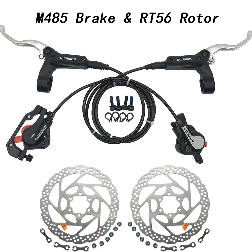 M485 Brake with RT56 M396 M395 M365 M485 M486 листовой штамповки, вальцевание гидравлическим диск набор тормозов передние и задние BR-BL-M395 BL-M396 M395 M396 тормозной Черный и белый цвета - Цвет: M485 Brake with RT56