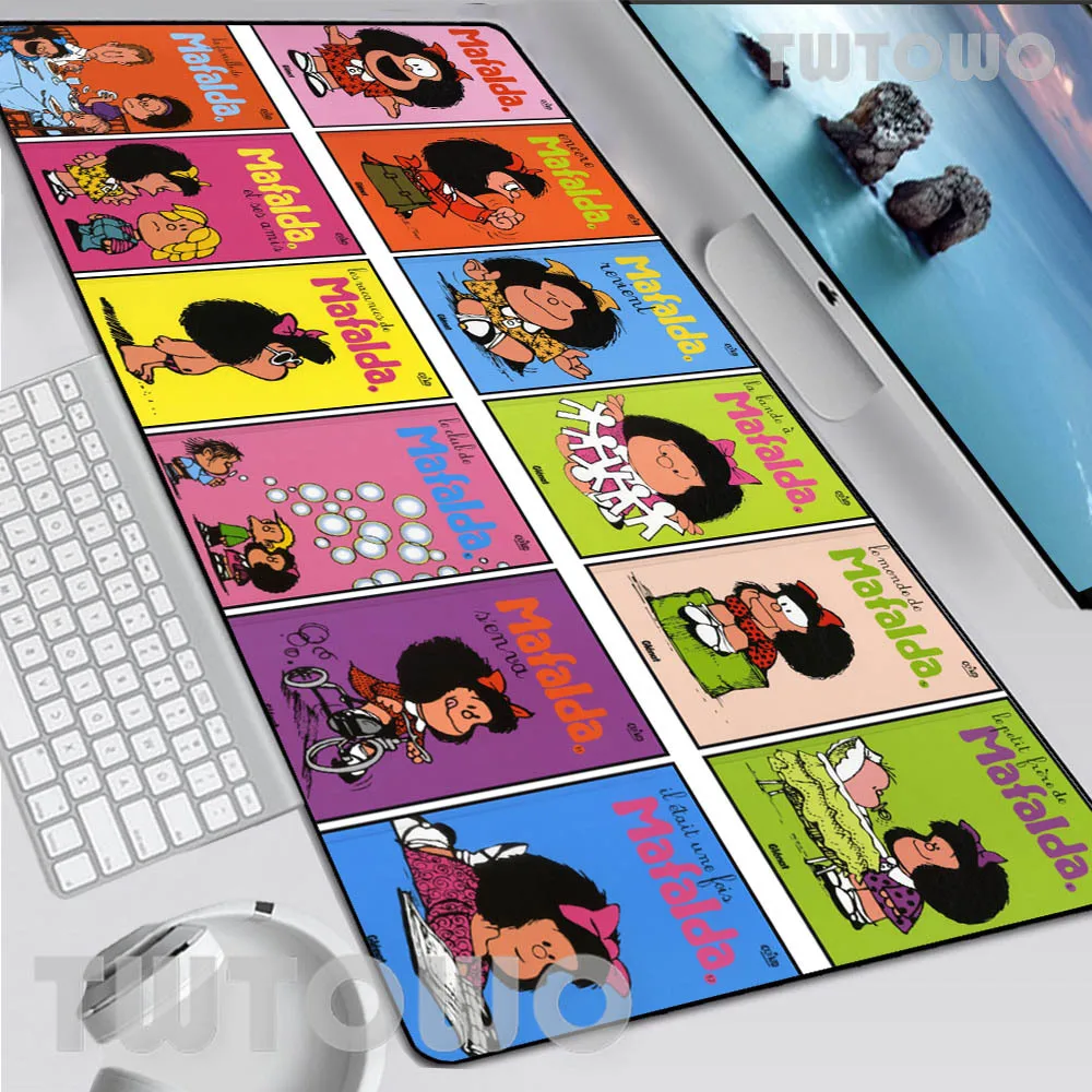

Mafalda Computer Gaming Mouse Mat Soft Anime Natural Rubber Cartoon Art Anti-slip Carpet Office Decoration MousePad Desk Mat