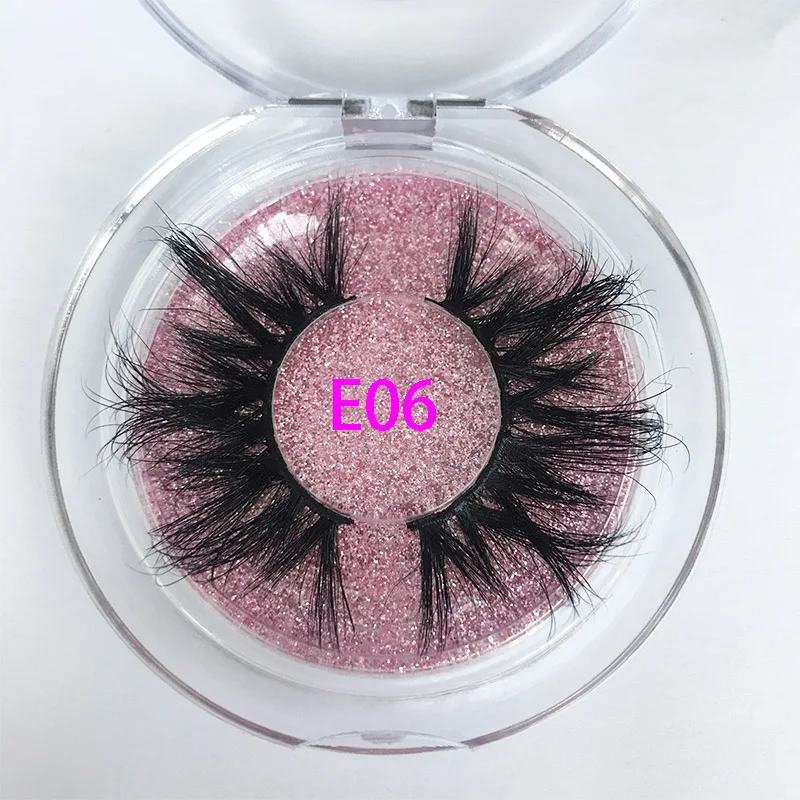 25mm E06 MIKIWI - 100% Handmade Natural Thick Eye Lashes | Wispy Makeup Extension Tools | 3D Mink Hair | Volume-Boosting Soft False Eyelashes image 3