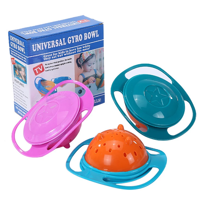 

Universal Gyro Training Bowl Practical Design Children Rotary Balance Novelty 360 Degrees Rotate Spill-Proof Baby Feeding Dishes
