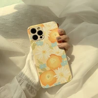 retro sweet daisy white flowers oil painting art phone case for iphone 11 12 pro max xr xs max 7 8 plus x 7plus case cute cover