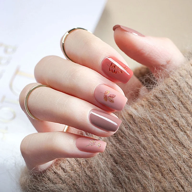 Водяной знак 1 лист перо наклейки на ногти кокосовое дерево Летний стиль