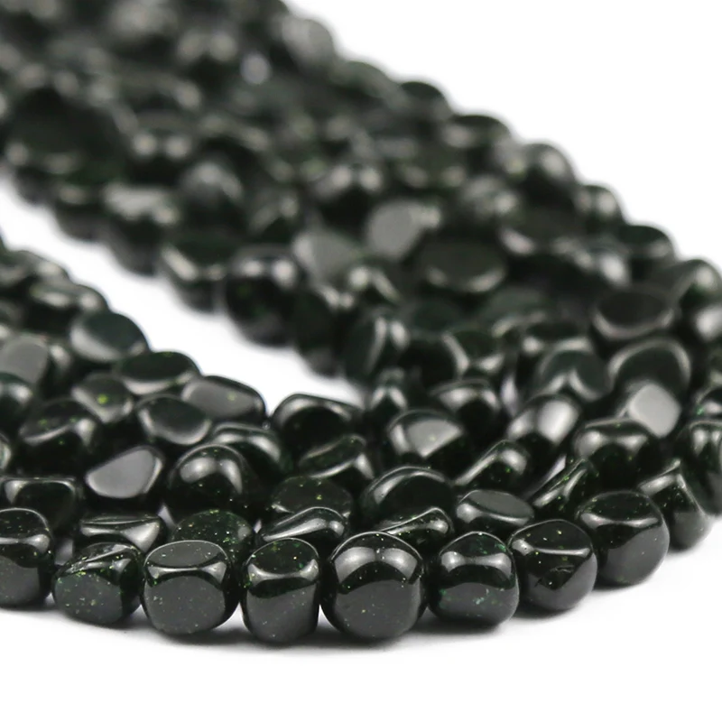 

Irregular Green Sand Stone beads Gravel Natural Stone Polygon Spacer Loose beads for Jewelry Making DIY bracelet Necklace 15inch