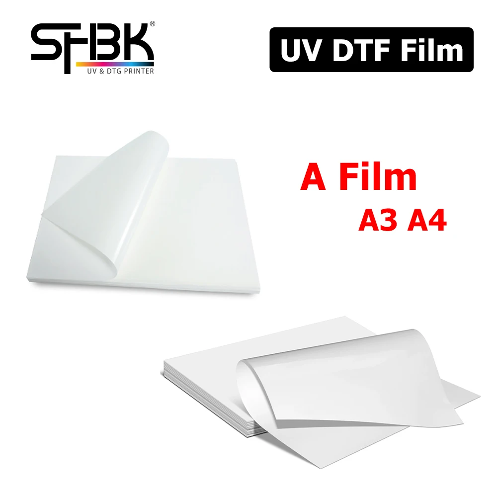 

20 50 100PCS A3 A4 UV DTF film A for all UV printers after transfer metal glass wood plastic Acrylic silicone waterproof sticker