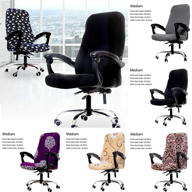 Модные эластичные Чехлы для офисных стульев из спандекса 1 шт. 3 размера чехлы