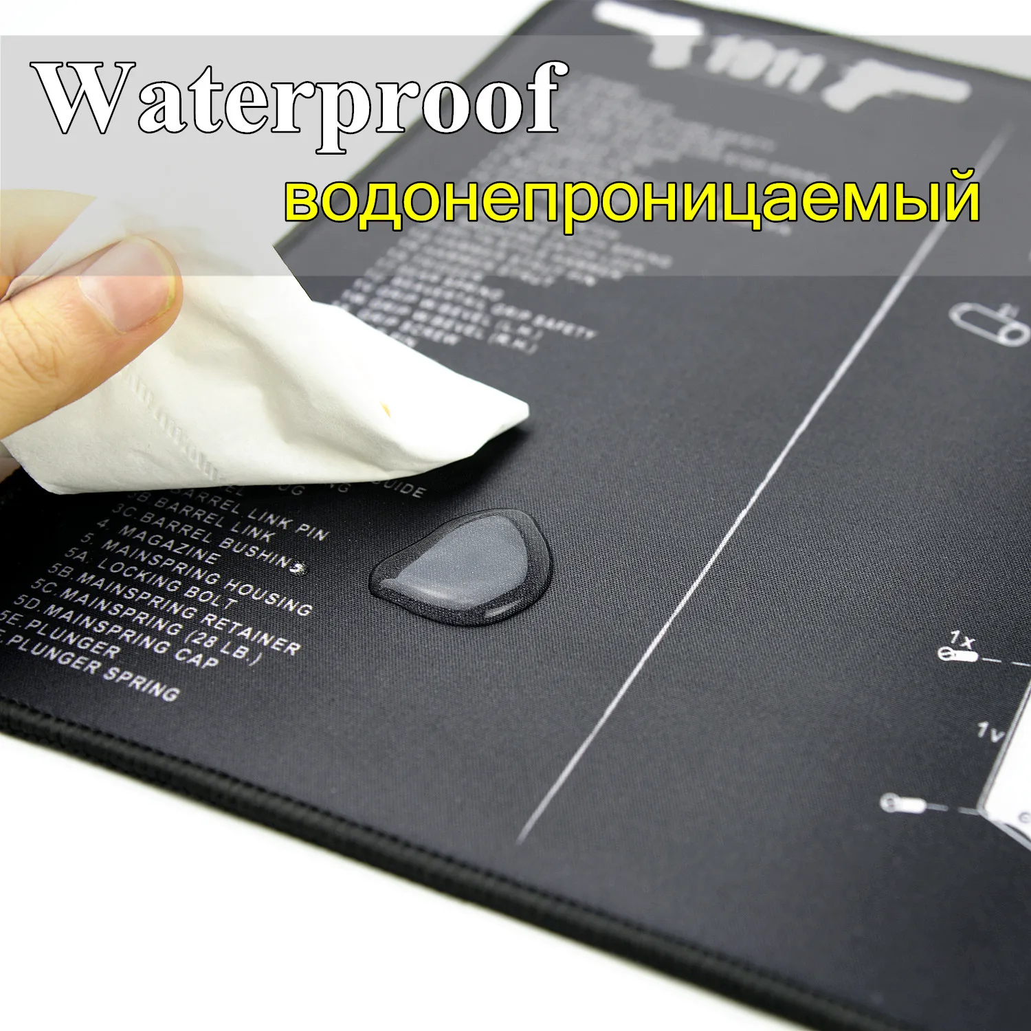 Водостойкий пистолет резиновый коврик для чистки Glock 1911 Beretta HK USP SIG P226 AR15 AK47 Remington с армирующими частями список коврик для верстака