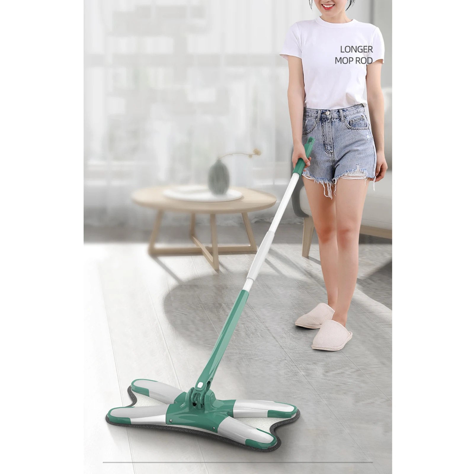 

Microfiber Pads Flat Mop Microfiber Floor Telescopic Mop Microfiber Mop With Pad 360 Degree X-type Easy Operate X-type Floor Mop