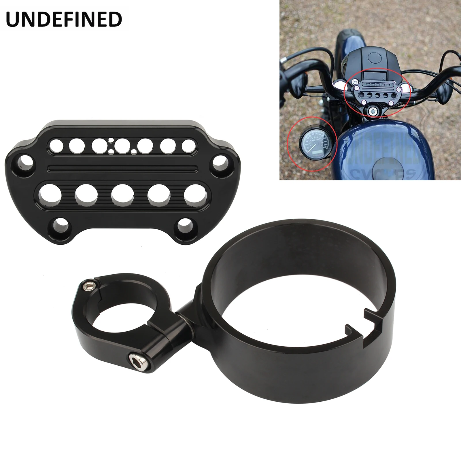 Фото Боковой кронштейн спидометра для Harley Sportster 883 XL 1995-2015 мотоциклетное КРЕПЛЕНИЕ ЧЕХОЛ для перемещения с верхними зажимами на руль №4