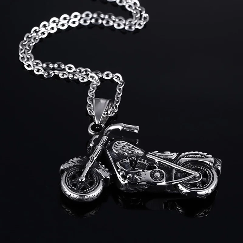 1 PC Vintage Gothic Motorcycle Necklace Ghost Rider Motor Bike Pendant For Men Jewelry Accessories Dropship New Arrival | Украшения и