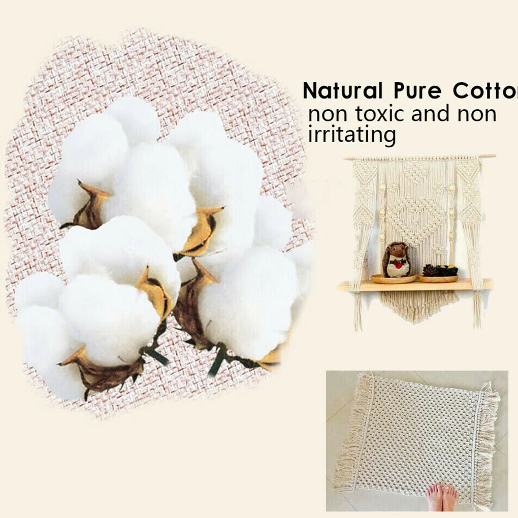 

3mm 4mm 5mm 6mm Macrame Rope Twisted String Cotton Cord For Handmade Natural Beige Rope DIY Home Wedding Accessories Gift