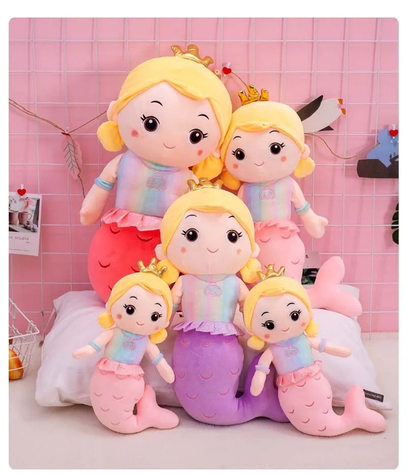 

Новинка 2020 г., корона, Русалка, плюшевая игрушка, мультяшный пух, хлопковая Мягкая кукла, подарок девочке на день рождения, домашняя подушка, ...