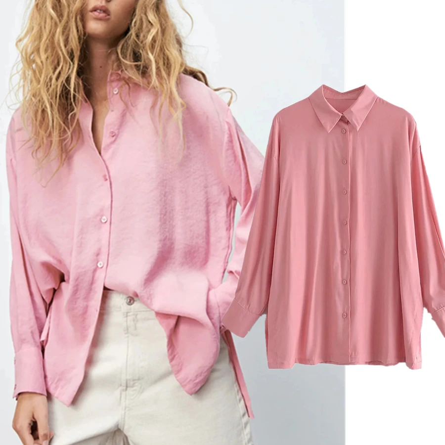 

Dave&Di AutumnEngland Style High Street Casual Long Sleeve Solid Blusas Mujer De Moda 2021 Fashion Shirt Blouse Women