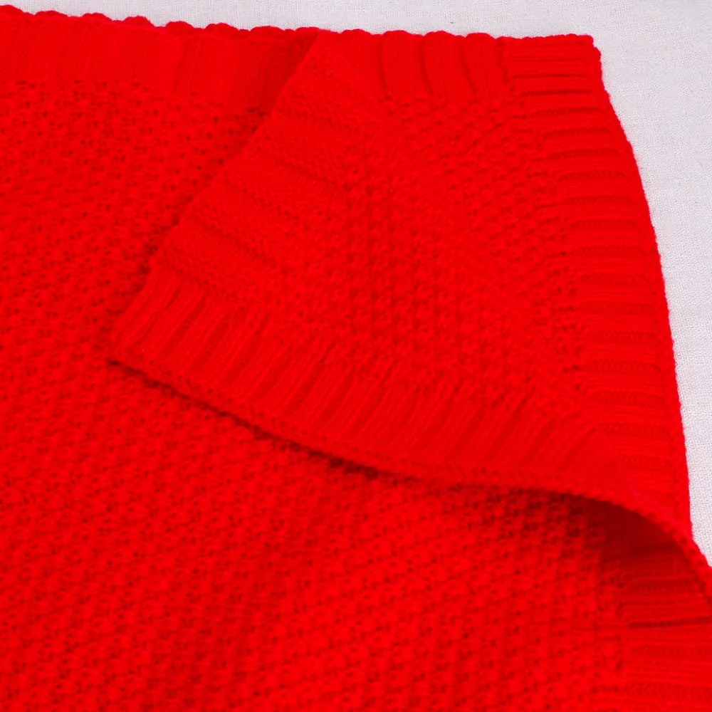 

Candy Color Infant Woolen Blanket Children Organic Cotton Knitted Baby Blanket