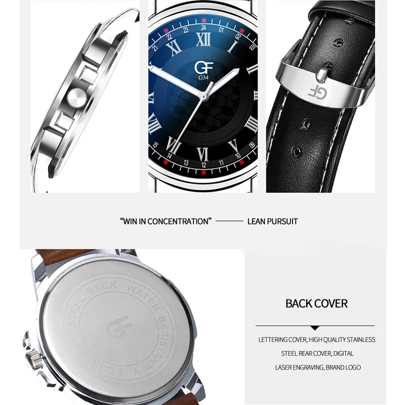 Креативный узор мужские кварцевые деловые наручные часы светящиеся Ретро дизайн