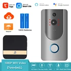 Беспроводной домашний видеодомофон Tuya Smartlife 1080P, камера безопасности с защитой от дождя, электронный дверной звонок с пассивным ИК датчиком движения, Alexa Google