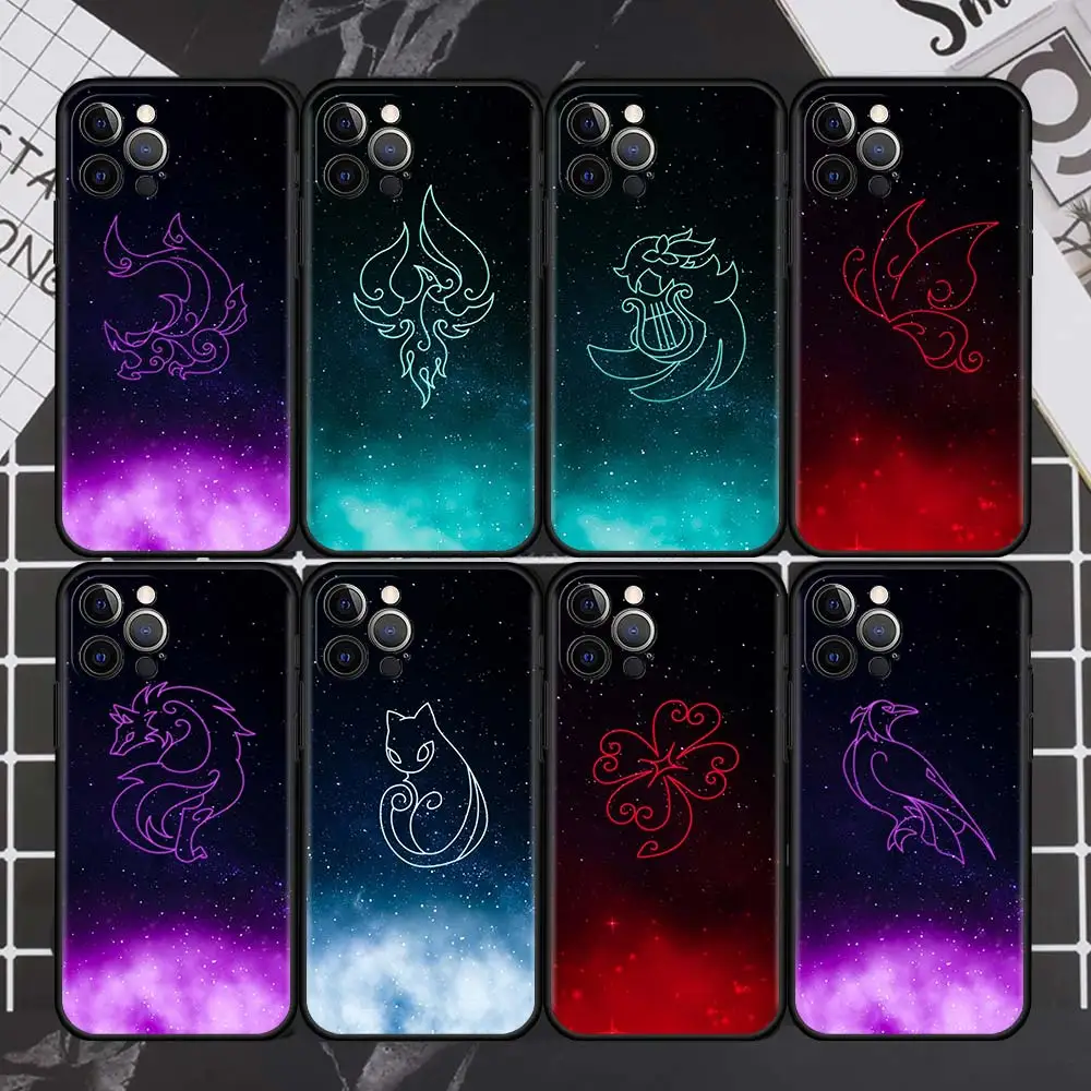 

Genshin Impact Phone Case For iPhone 13 11 12 Pro XR 7 8 + X XS Max 6 6S Plus 5 5S SE 2020 11Pro Coque Black TPU Shell