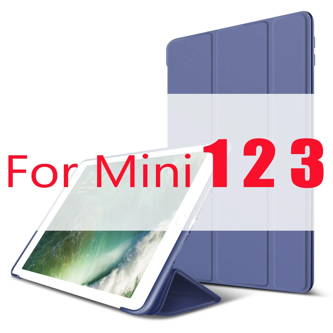 Blue For Mini 1 2 3 Чехол для iPad Mini 4 3 2 1 чехол из искусственной кожи Силиконовый мягкий чехол для iPad Mini 2 5 чехол Funda - Цвет: Blue For Mini 1 2 3