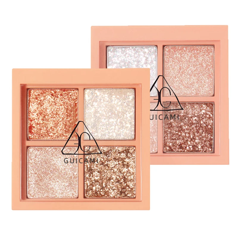 Матовая палитра теней для век Корея 4 цвета блестящая нюдовая пудра пигменты