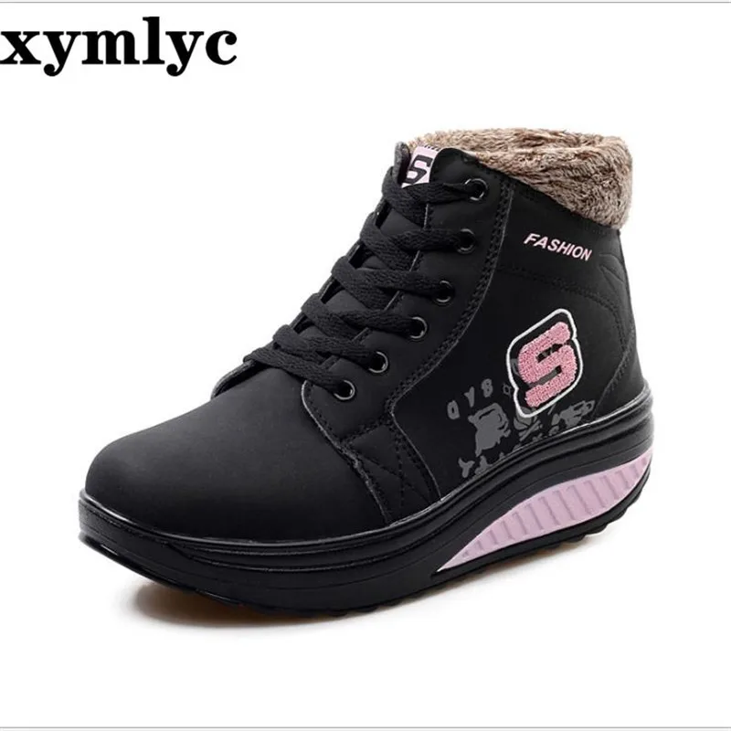 Женские нескользящие ботинки на плоской подошве однотонные повседневные с